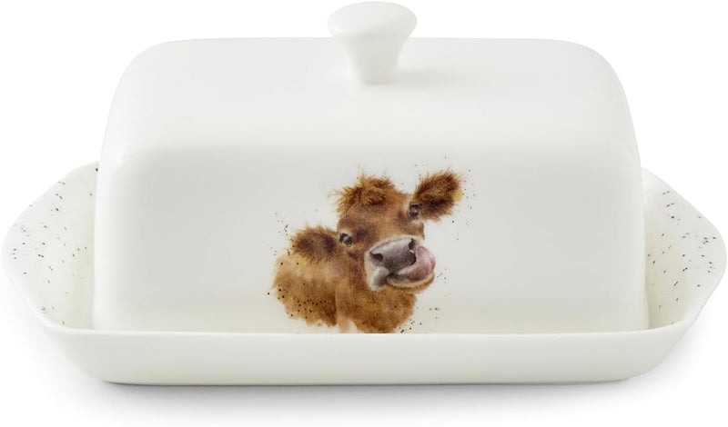 BEURRIER EN PORCELAINE FINE AVEC COUVERCLE - WRENDALE DESIGNS