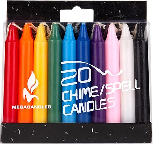 ENSEMBLE 20 MINI CHANDELLES COULEURS ASSORTIES - MEGA CANDLES