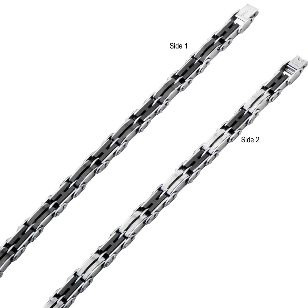BRACELET REVERSIBLE EN ACIER IP NOIR - INOX CANADA