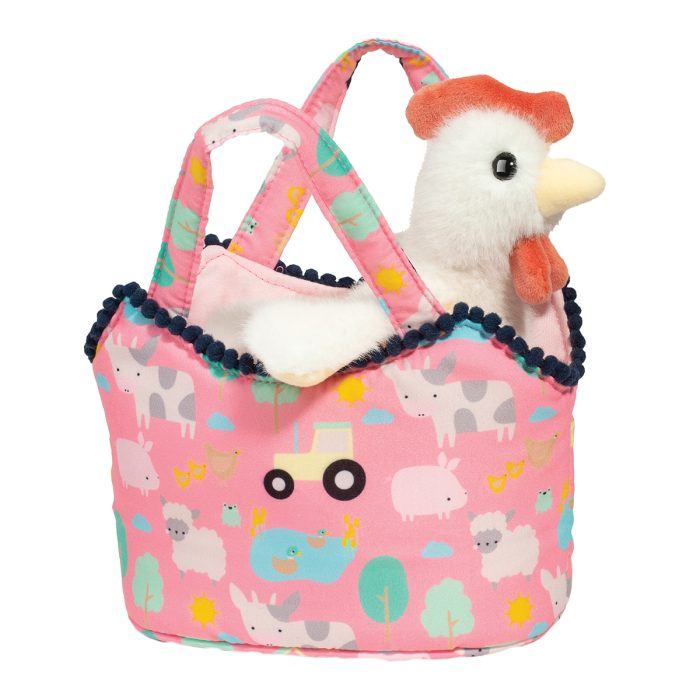 Sac Farm Friends avec poule blanche dans un sac - Douglas Cuddle Toy
