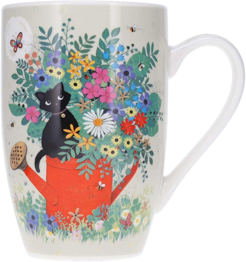 TRÈS GRANDE TASSE CHAT NOIR SUR ARROSOIR