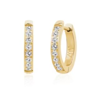 BOUCLES D'OREILLES DORMEUSES ACIER INOXYDABLE DORE AVEC ZIRCONS | ARZ STEEL | AREZZO