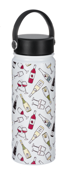 BOUTEILLE ISOTHERME MOTIFS DE VIN AVEC POIGNÉE