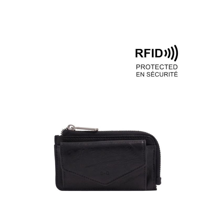 PORTEFEUILLE RFID EVELYN NOIR - S•Q