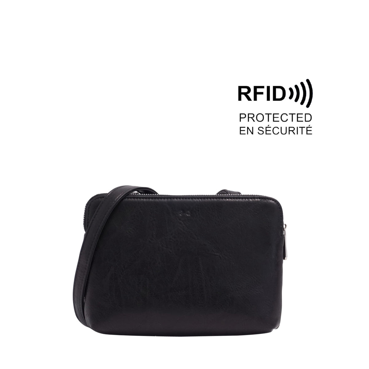 PORTEFEUILLE BANDOULIERE RFID ANYA NOIR - S•Q