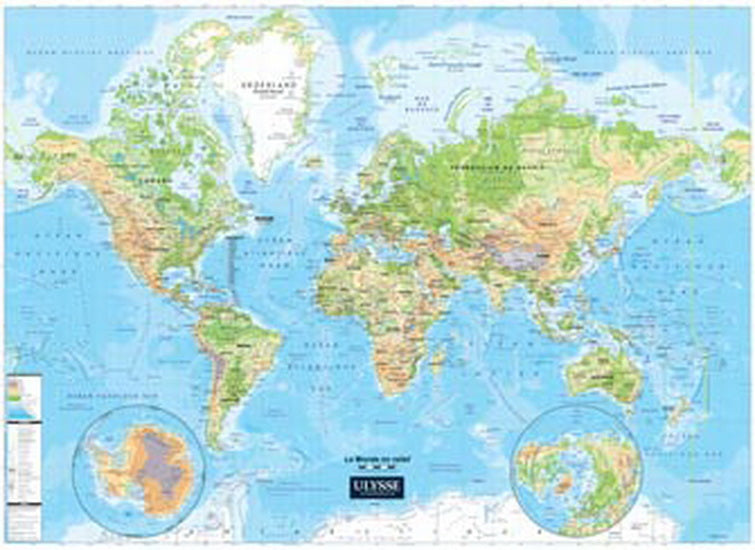 CARTE MONDE EN RELIEF / PHYSICAL WORLD MAP