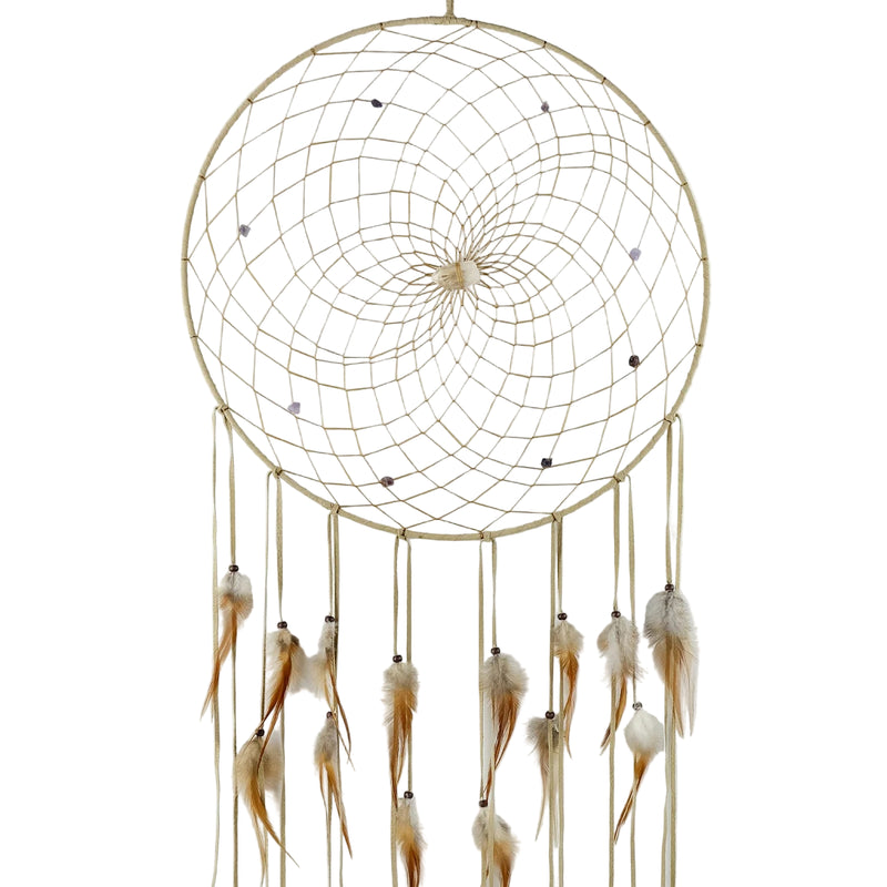 Attrape-rêves naturel 19" avec pierres semi-précieuses – Authentique, artisanal et spirituel