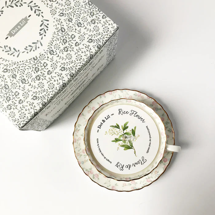 BOUGIE TASSE FRAGRANCE FLEUR DE RIZ | DOT & LIL