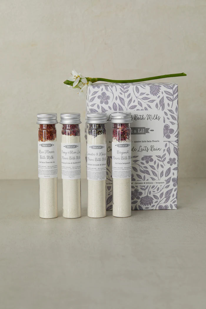 COFFRET CADEAU COLLECTION DE LAITS DE BAIN 4 FRAGRANCES | DOT & LIL