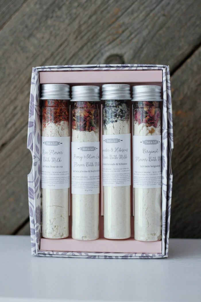 COFFRET CADEAU COLLECTION DE LAITS DE BAIN 4 FRAGRANCES | DOT & LIL