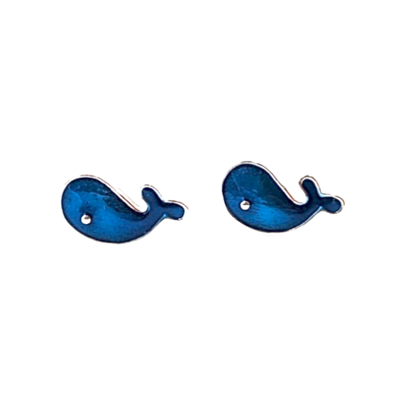 B.O. BALEINE BLEUE ET ETOILE DE MER BLEU ARGENT RE0346