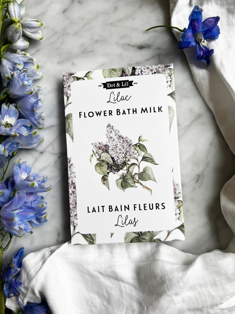 Sachet lait de bain Fleur de Lilas – Dot & Lil, parfum délicat et soin hydratant