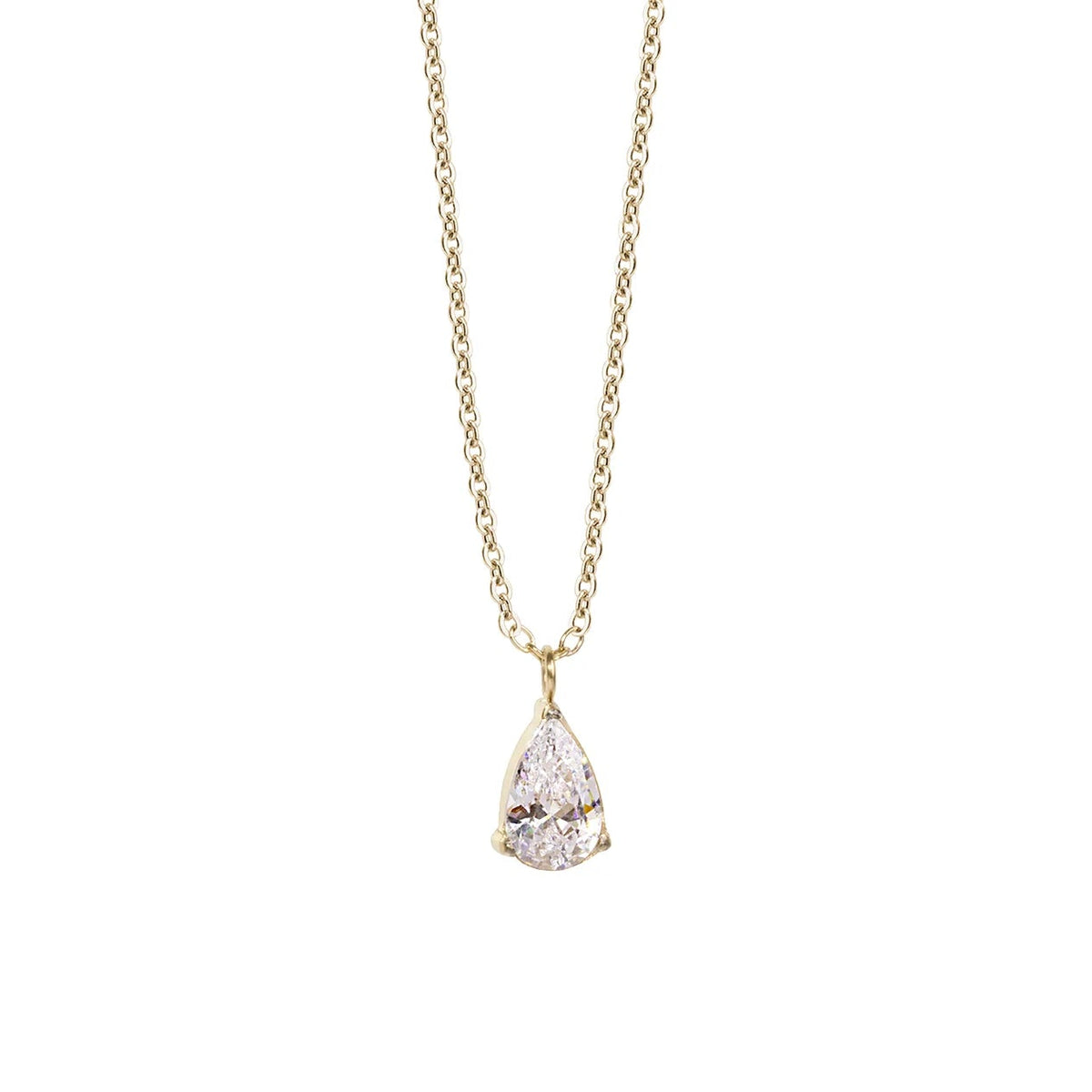 COLLIER BETH ACIER INOXYDABLE OR AVEC ZIRCON - MIA BIJOUX
