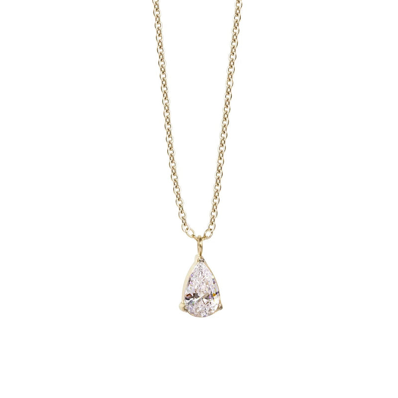 COLLIER BETH ACIER INOXYDABLE OR AVEC ZIRCON - MIA BIJOUX
