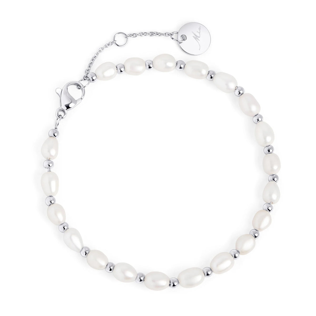 BRACELET AVEC VRAIES PERLES EN ACIER INOXYDABLE PHOEBE