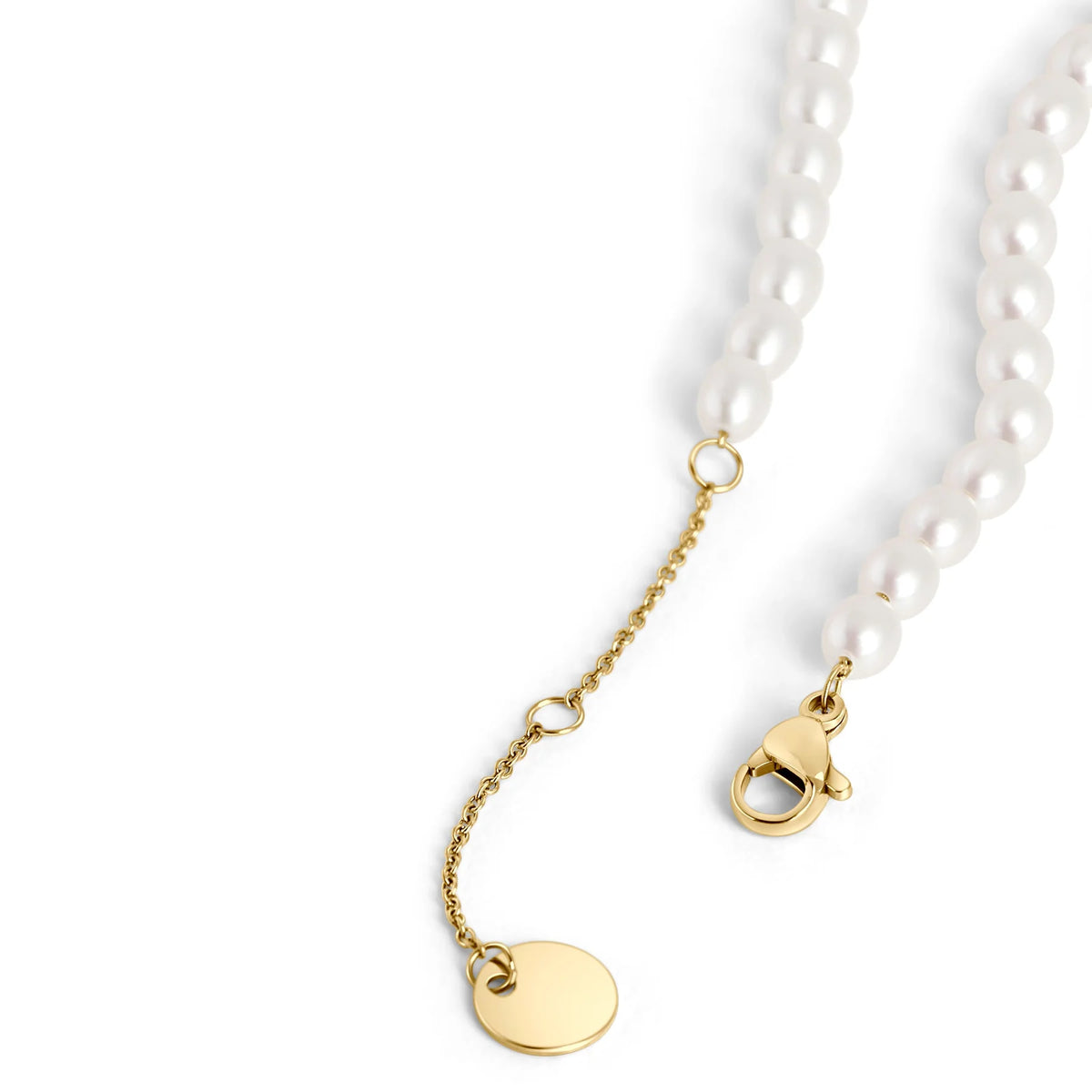 ATTACHE DU COLLIER AVEC PERLES EN ACIER INOXYDABLE DORÉ IBERIA | MIA BIJOUX