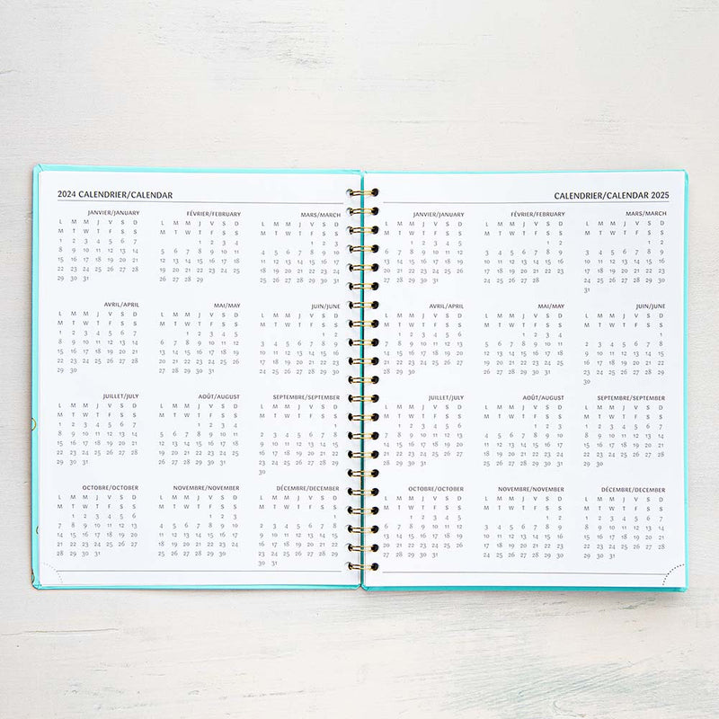 AGENDA SCOLAIRE 2024-2025 KIBO OR BLEU - CALENDRIER ANNUEL