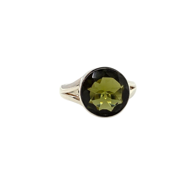 BAGUE EN ARGENT STERLING AVEC PIERRE MOLDAVITE | LIBRAIRIE BOUTIQUE VÉNUS