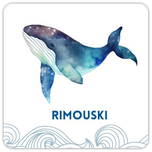AIMANT BALEINE SOUVENIRS DE RIMOUSKI | Boutique Vénus