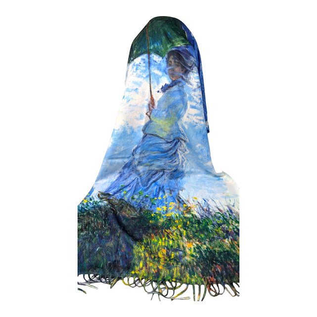 FOULARD IMPRIME DEUX COTES MONET