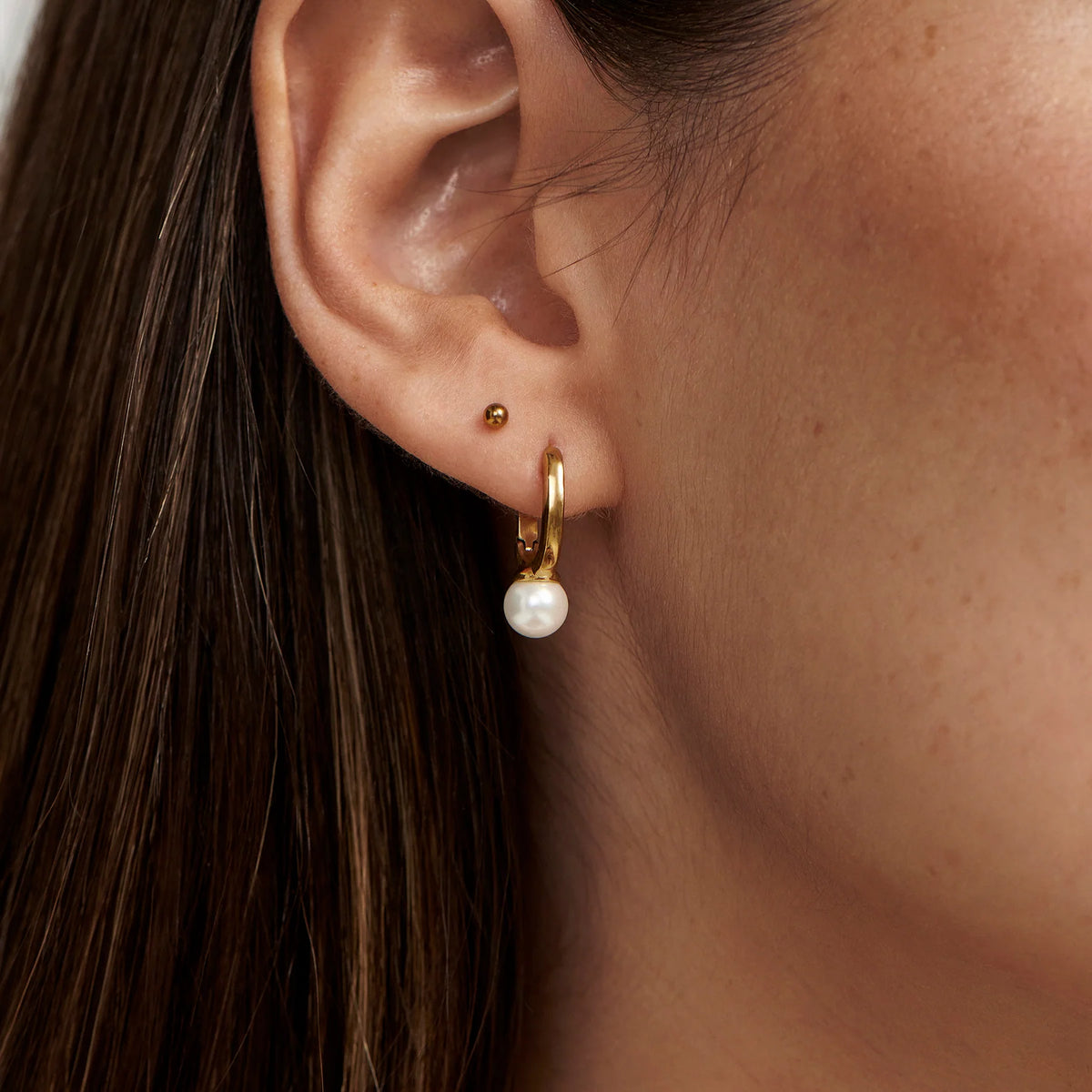 BOUCLES D'OREILLES DORMEUSES ACIER INOXYDABLE AVEC PERLE FELICIA MIA BIJOUX