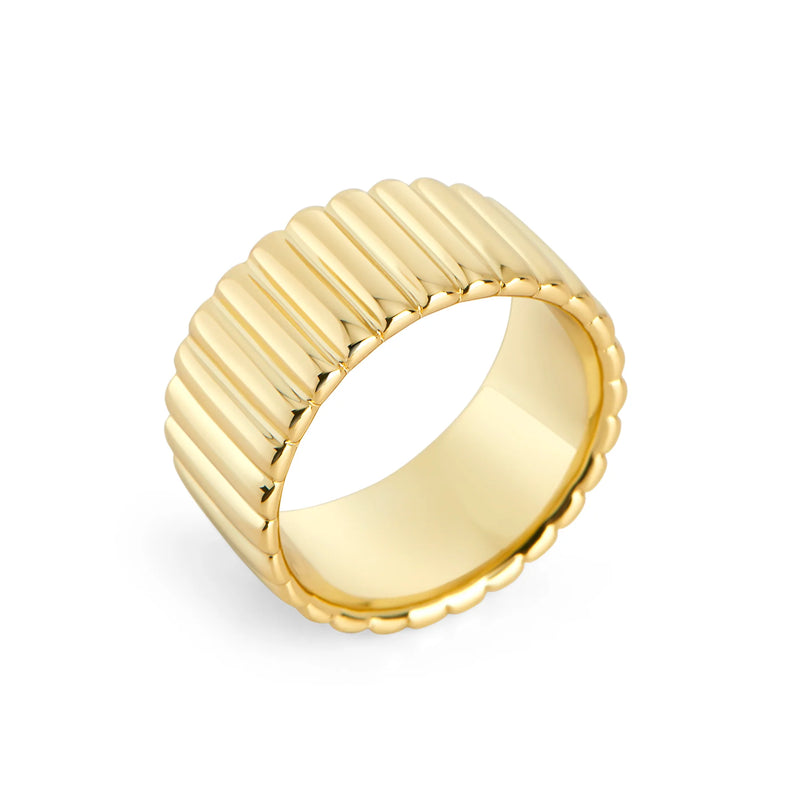 BAGUE EN ACIER INOXYDABLE DORE CHRISTINE MIA BIJOUX