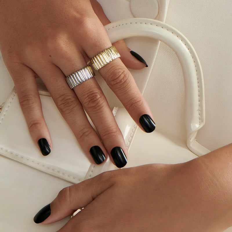BAGUE EN ACIER INOXYDABLE DORE CHRISTINE MIA BIJOUX