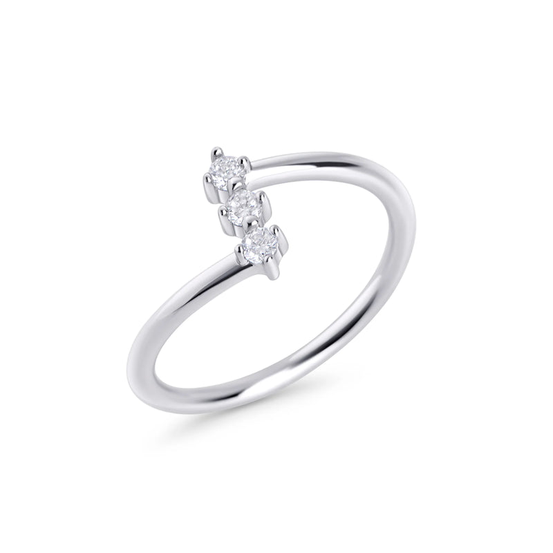 BAGUE MATHILDA II EN ACIER INOXYDABLE ET 3 ZIRCONS | MIA BIJOUX