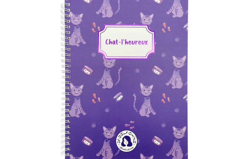 CAHIER DE NOTES - CHAT L'HEUREUX