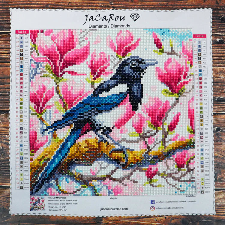 BRODERIE DE DIAMANTS RONDS : MAGPIE