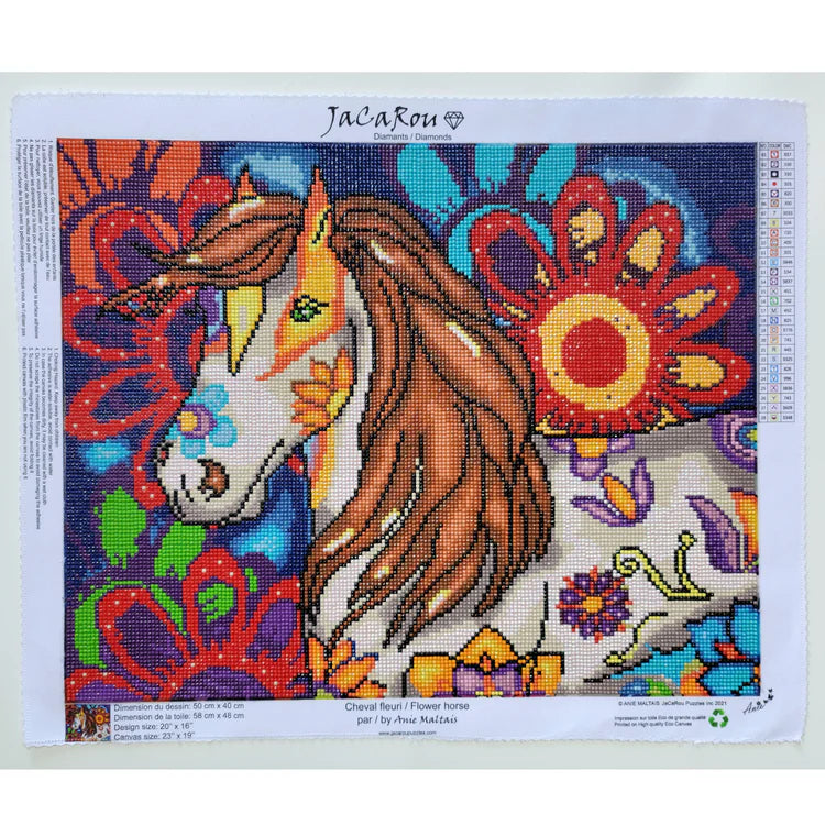 BRODERIE DIAMANTS RONDS : CHEVAL FLEURI | JACAROU