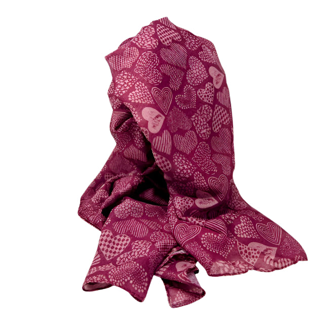 FOULARD COEURS ROSE