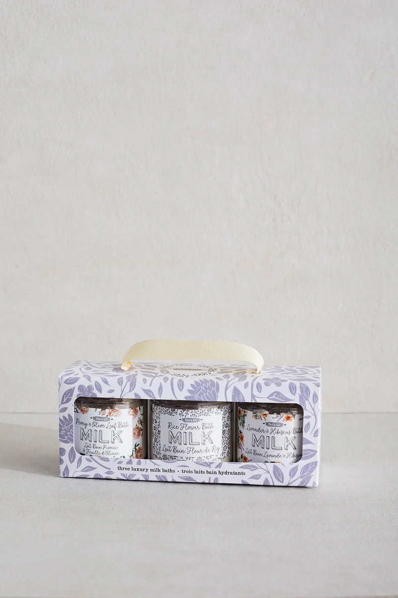 Lait bain trio coffret cadeau – Dot & Lil, hydratant, relaxant et prêt à offrir