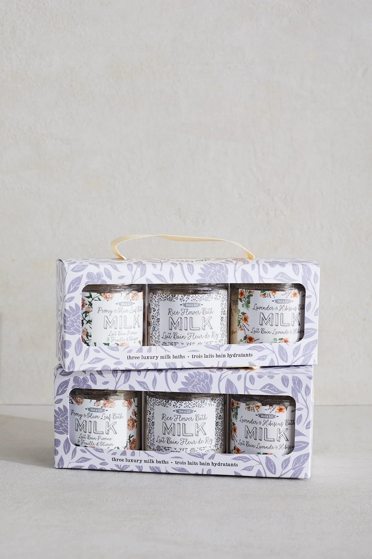 Lait bain trio coffret cadeau – Dot & Lil, hydratant, relaxant et prêt à offrir