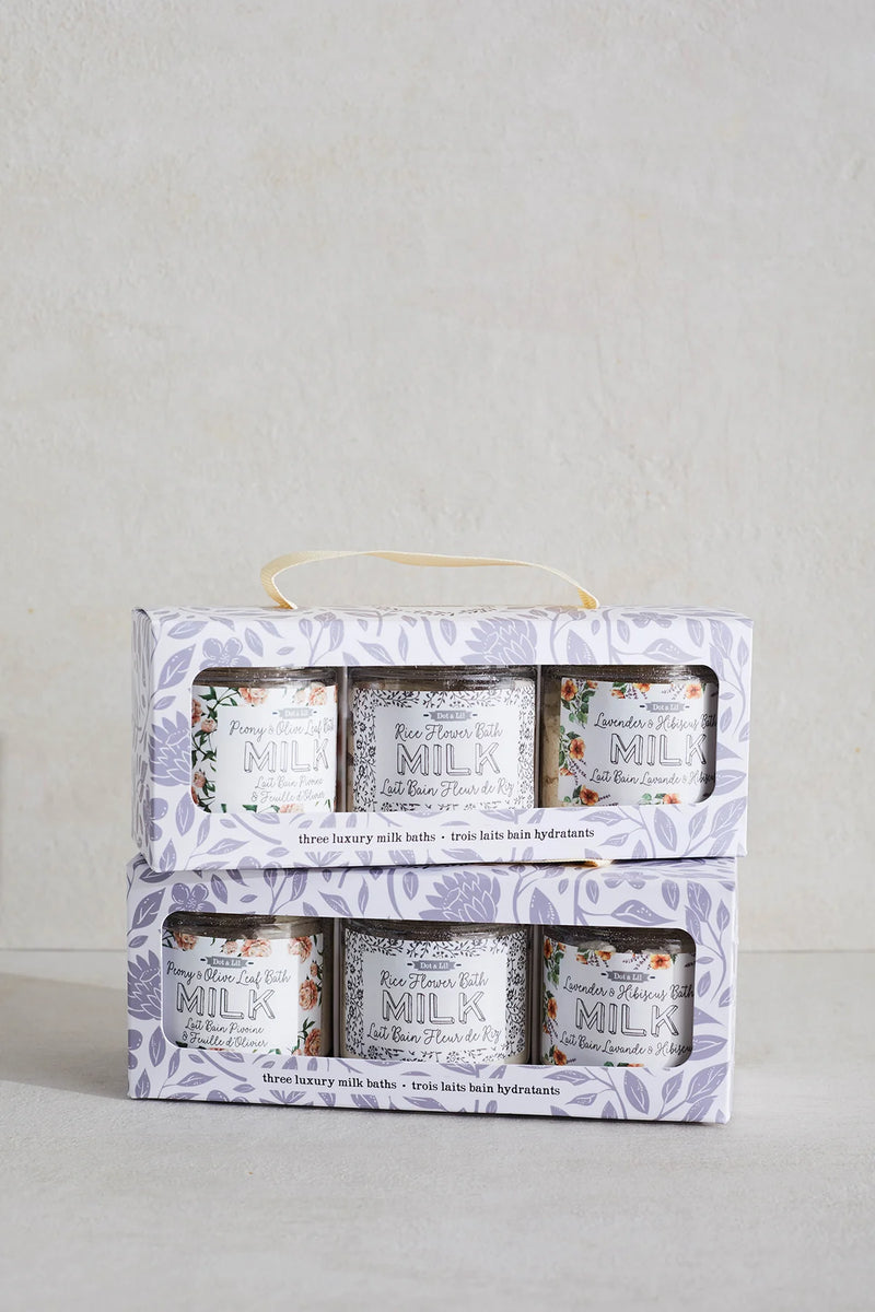 Lait bain trio coffret cadeau – Dot & Lil, hydratant, relaxant et prêt à offrir