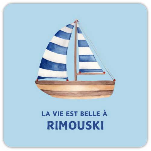 AIMANT VOILIER SOUVENIRS DE RIMOUSKI | LIBRAIRIE BOUTIQUE VÉNUS