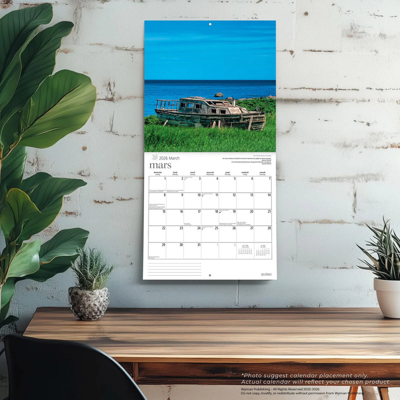 CALENDRIER 2026 QUEBEC