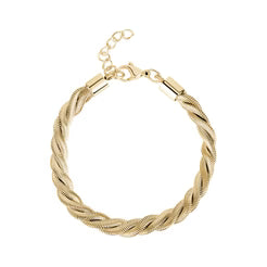 Bracelet moderne en acier inoxydable doré à mailles torsadées élégantes - ARZ Steel