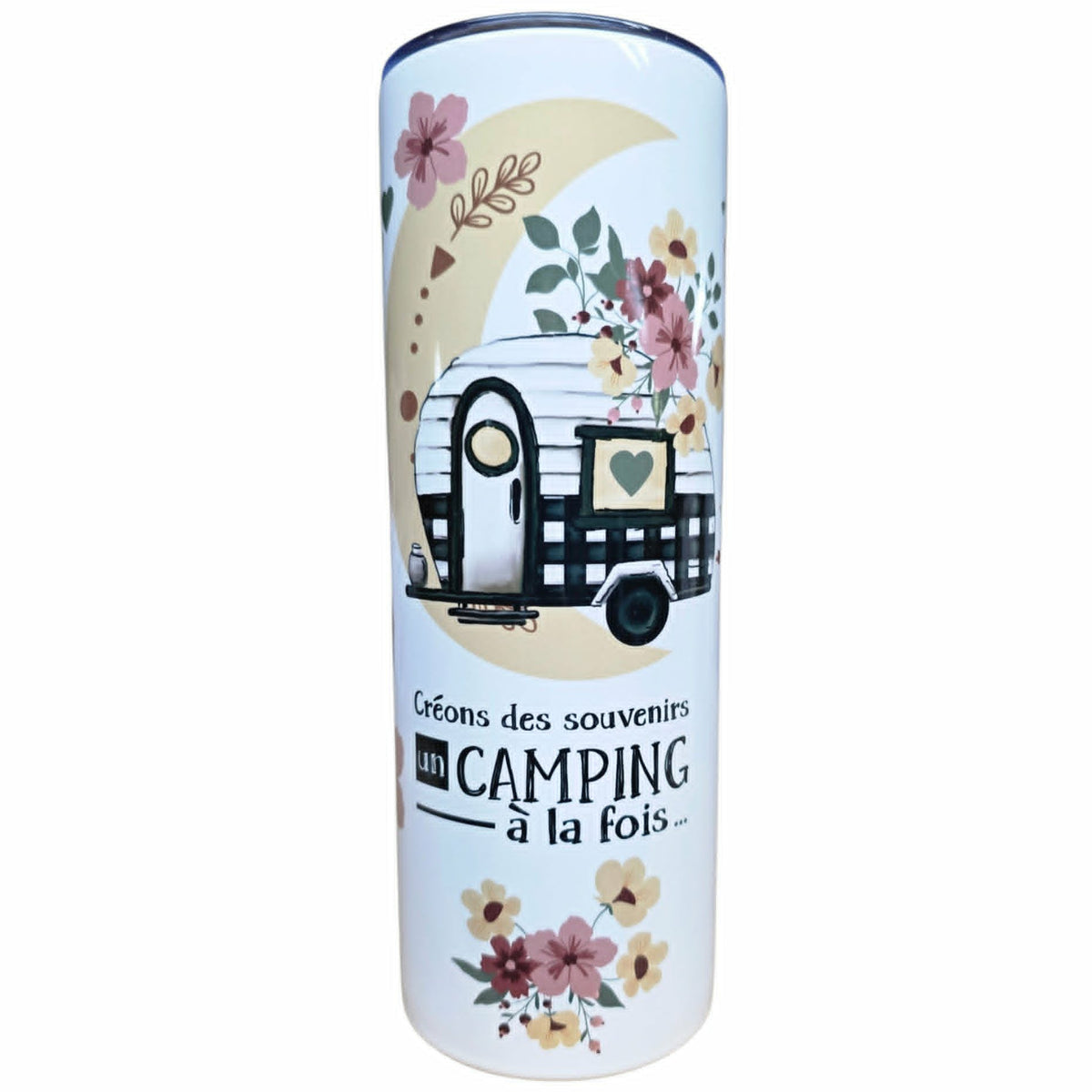 Verre isotherme avec couvercle "Créons des souvenirs un campingà la fois" - La Fabrique Champêtre
