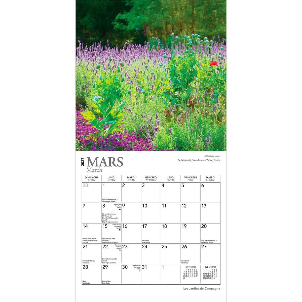 CALENDRIER MINI 2027 JARDINS DE CAMPAGNE