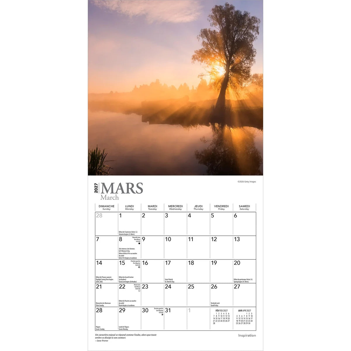 CALENDRIER MINI 2027 INSPIRATION