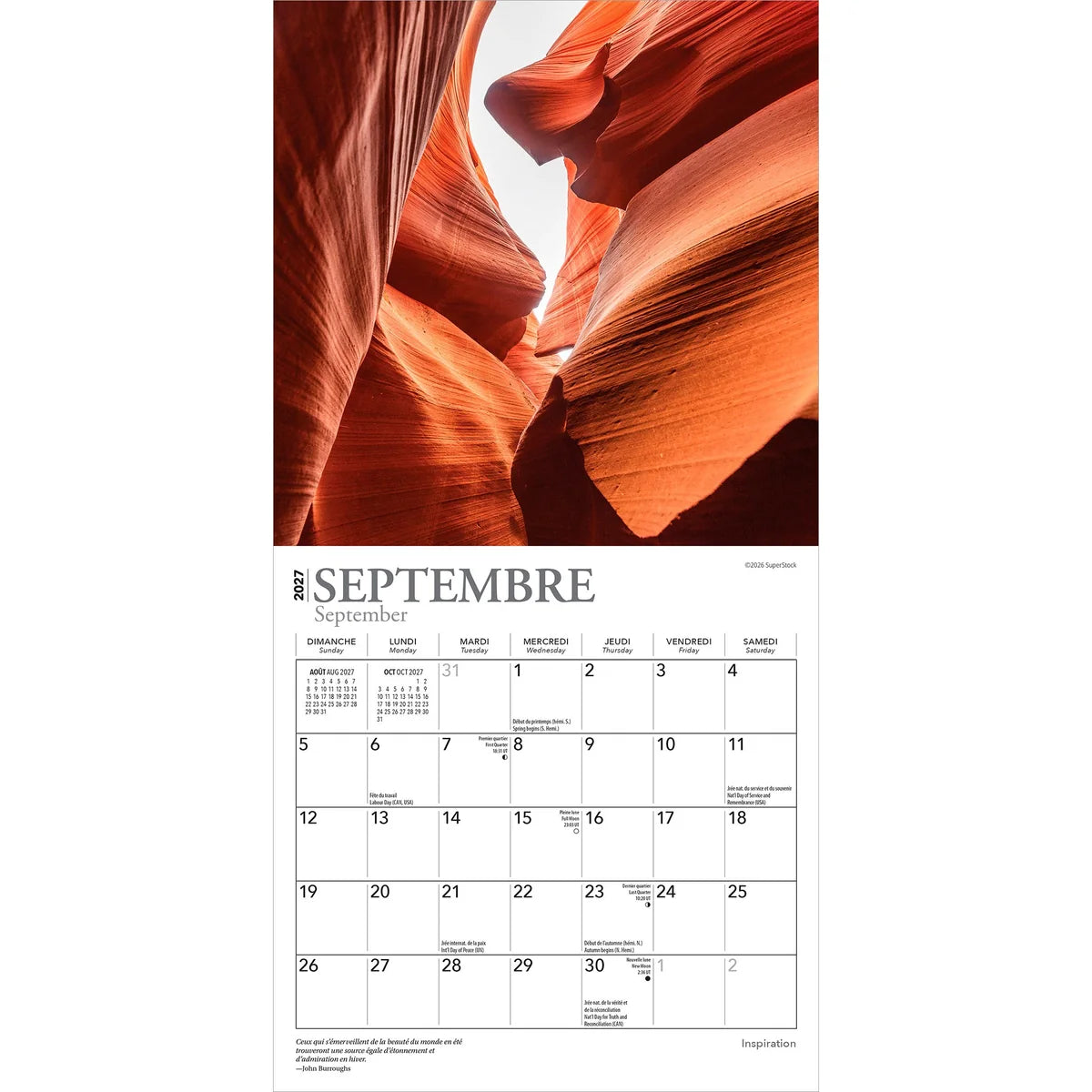 CALENDRIER MINI 2027 INSPIRATION