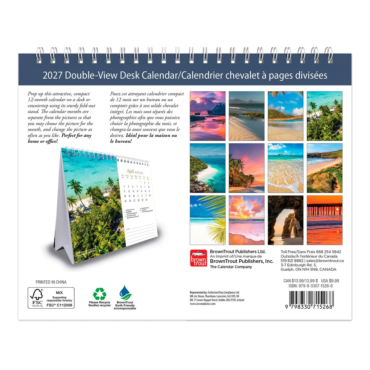 CALENDRIER DE TABLE 2027 PLAGES
