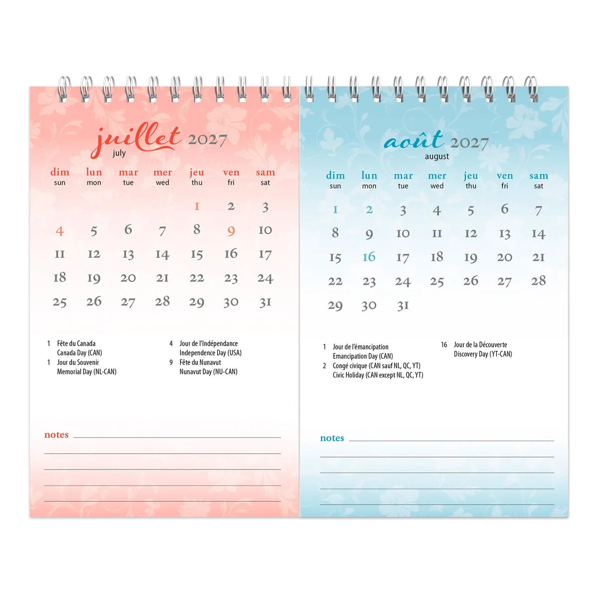 CALENDRIER DE TABLE 2027 BEAUTE TOSCANE