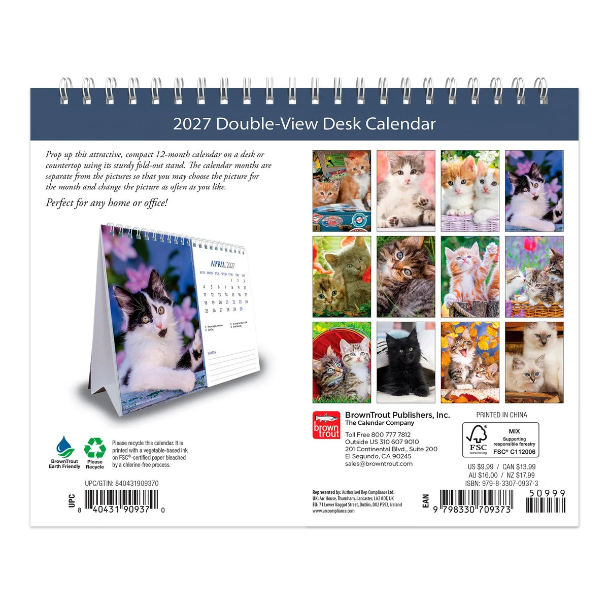 CALENDRIER DE TABLE 2027 CHATONS