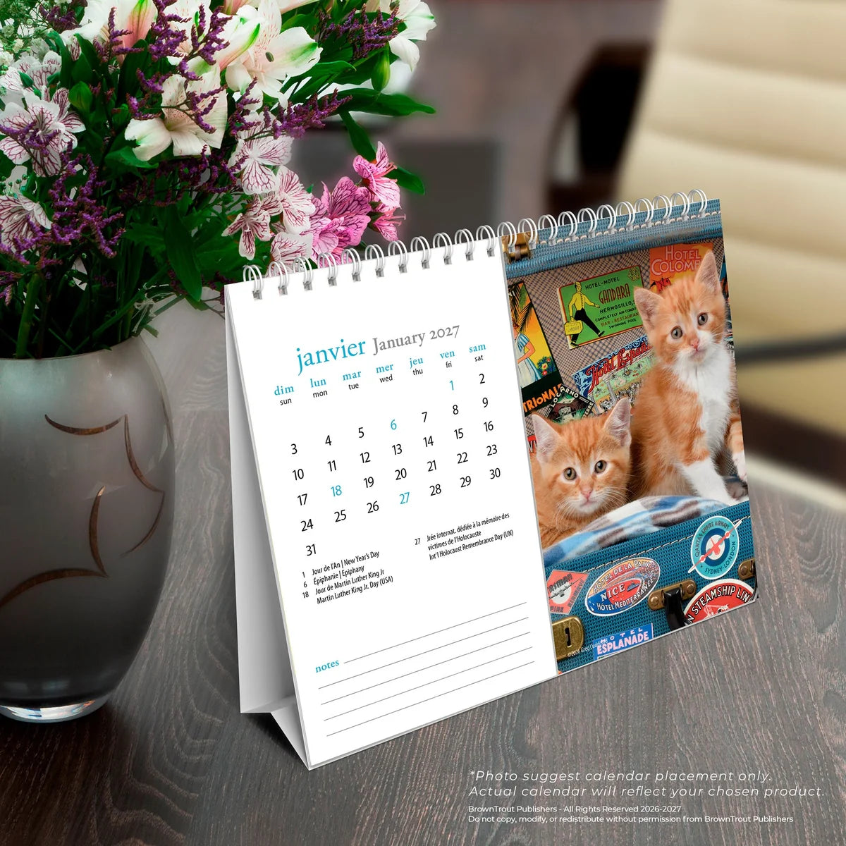 CALENDRIER DE TABLE 2027 CHATONS