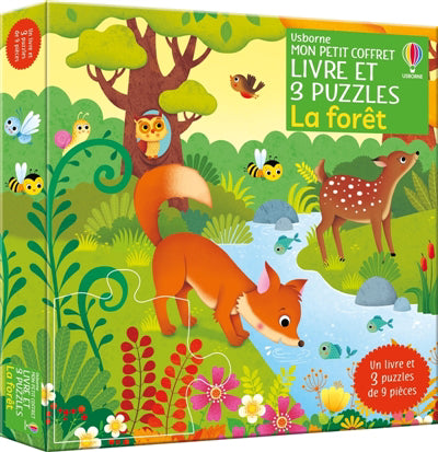 FORET : MON PETIT COFFRET LIVRE ET 3 PUZZLES