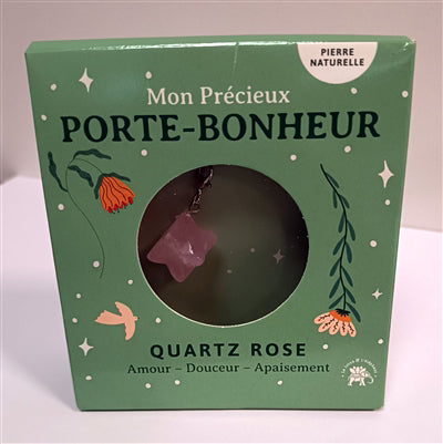 PRECIEUX PORTE-BONHEUR -QUARTZ ROSE