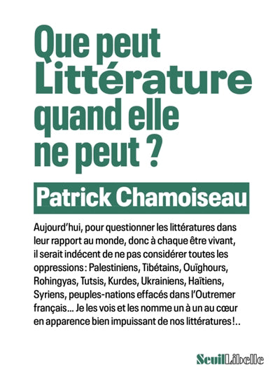 QUE PEUT LITTÉRATURE QUAND ELLE NE PEUT ?