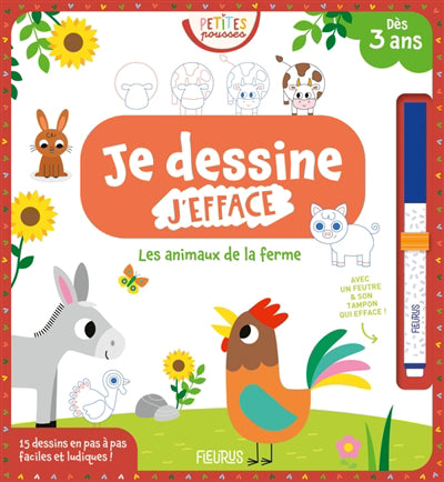 JE DESSINE, J'EFFACE  LES ANIMAUX DE LA FERME